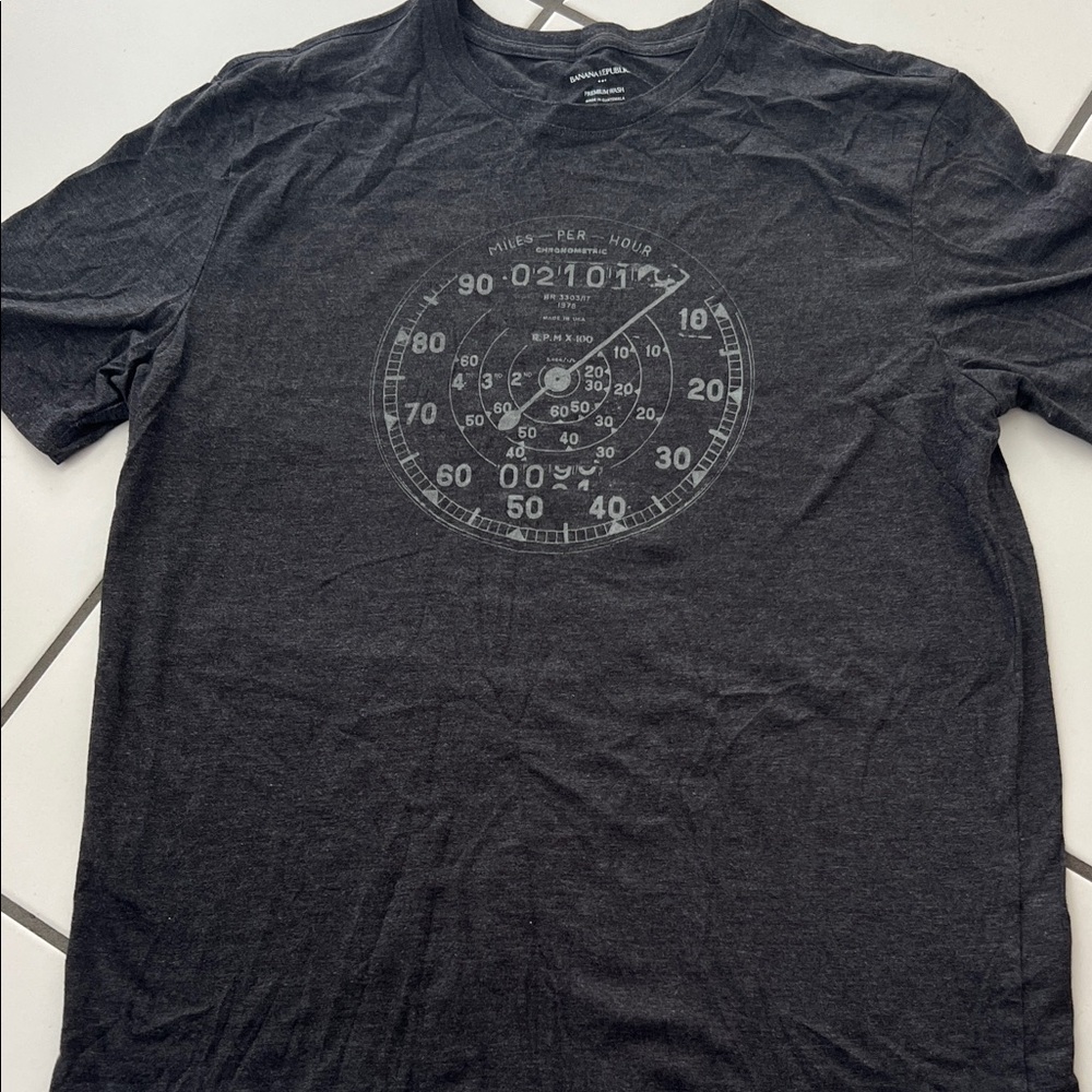 Banana Republic Charcoal Graphic Crewneck T-Shirt